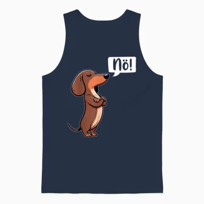 Dickköpfiger Rauhaardackel Nö Dachshund Dog Funny Dog T-Shirt, Black Unisex Tank Top - Navy