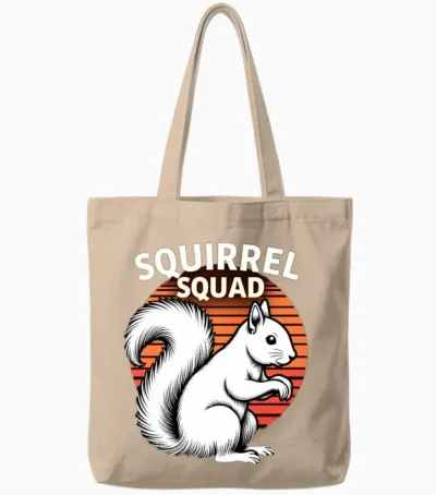 Squirrel Squad Funny Lover Tote Bags - Natural