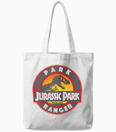 Jurassic Park Ranger Danger Symbol Mit Orangefarbenem Farbverlauf Tote Bags - White