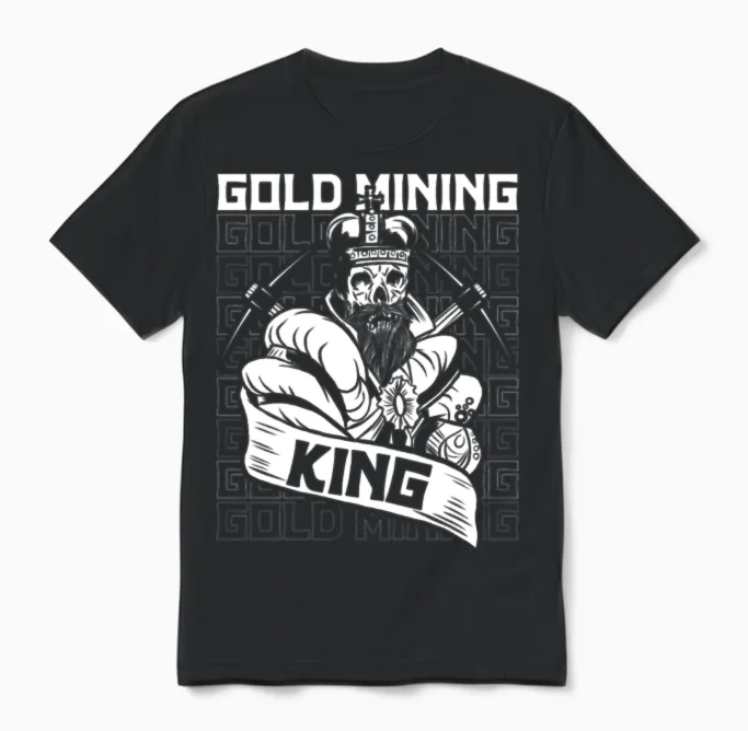 Gold Mining Unisex T-Shirt in Black