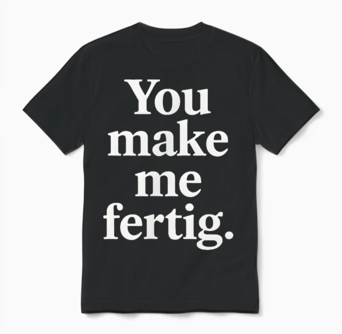 You Make Me Fertig Spruch Deutsch Englisch Geschenkidee Unisex T-Shirt in Black