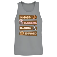 K-Pop K-Drama K-Food Korean Music and Drama Fan Unisex Tank Top - Sport Grey – 2
