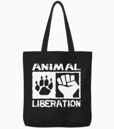 Animal Liberation Tote Bags - Black