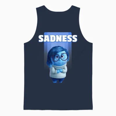 Portrait of Inner Sadness by Disney Pixar T-Shirt, Black, S Unisex Tank Top - Navy