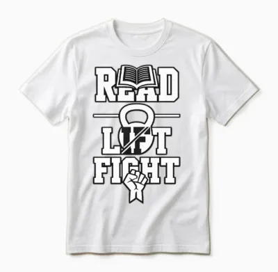 Read Lift Fight – Gym Motivation Design Unisex T-Shirt - White