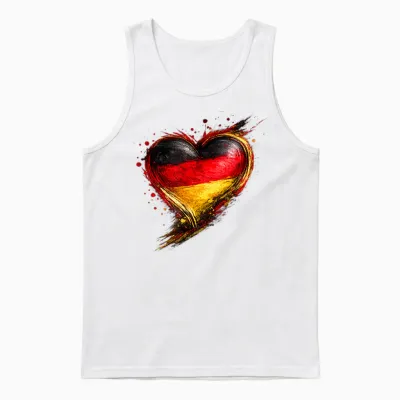 Deutschland T-Shirt Herz Mit Der Deutschen Flagge Germany Unisex Tank Top - White