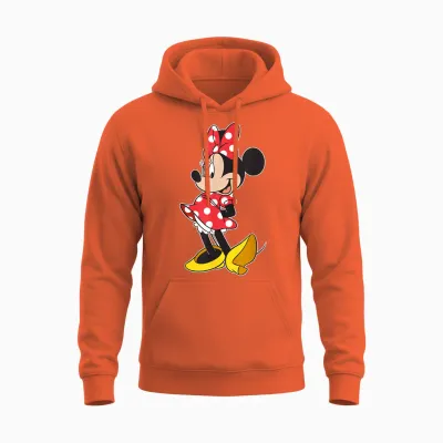Disney Minnie Mouse Classic Pose T-Shirt Small Unisex Hoodie - Orange