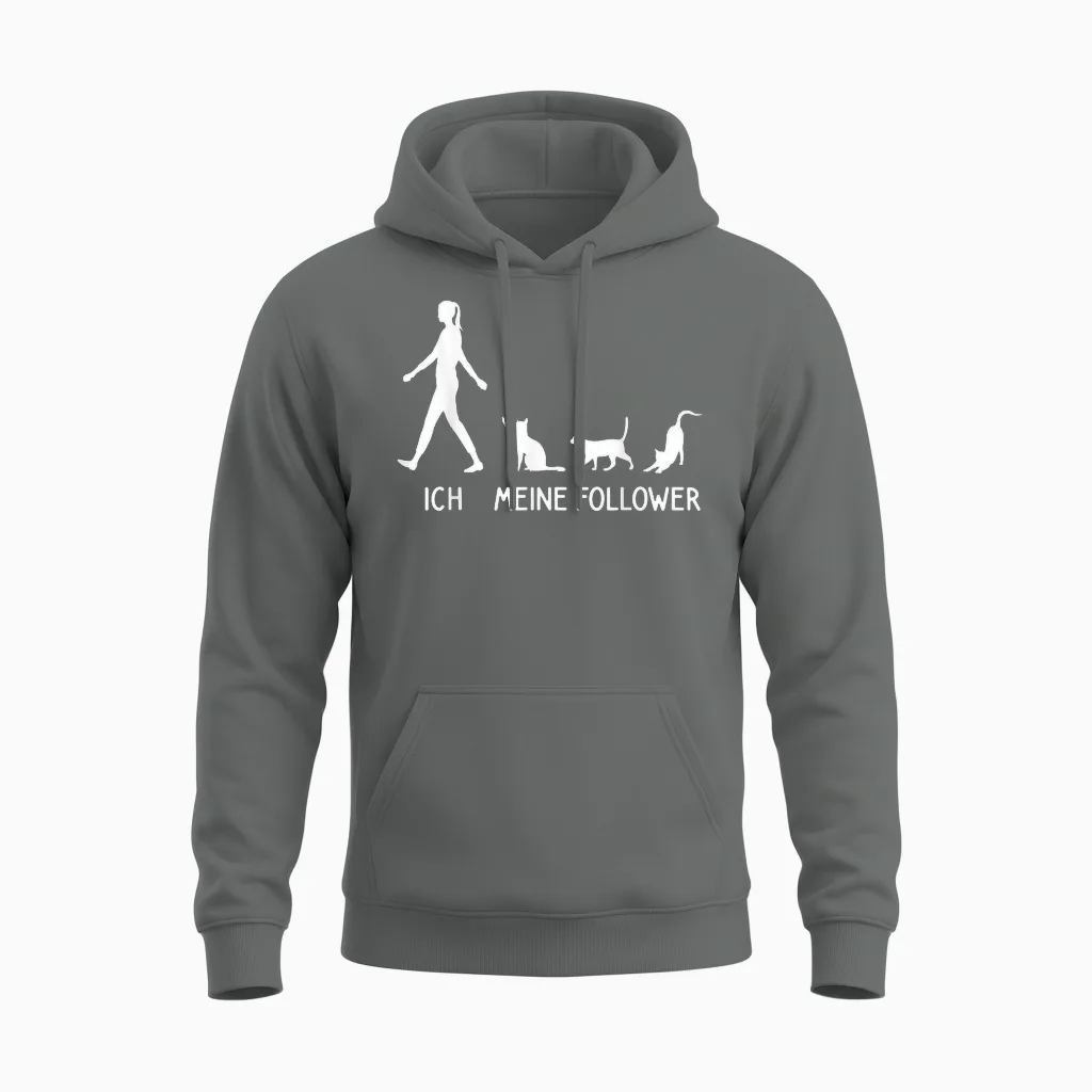 Lustiges Ich Meine Follower Katzen Spruch Kitten Idee Katze Unisex Hoodie in Graphite Heather