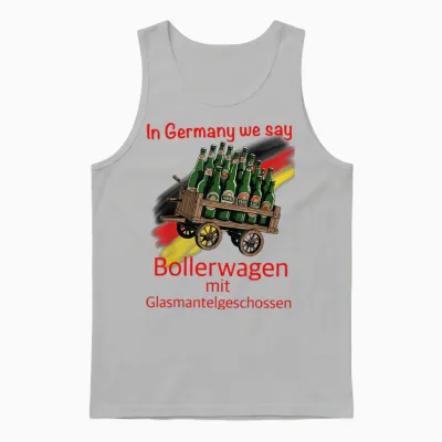 Bollerwagen Bier T-Shirt Männertag Vatertag Party Grillen Unisex Tank Top - Ash