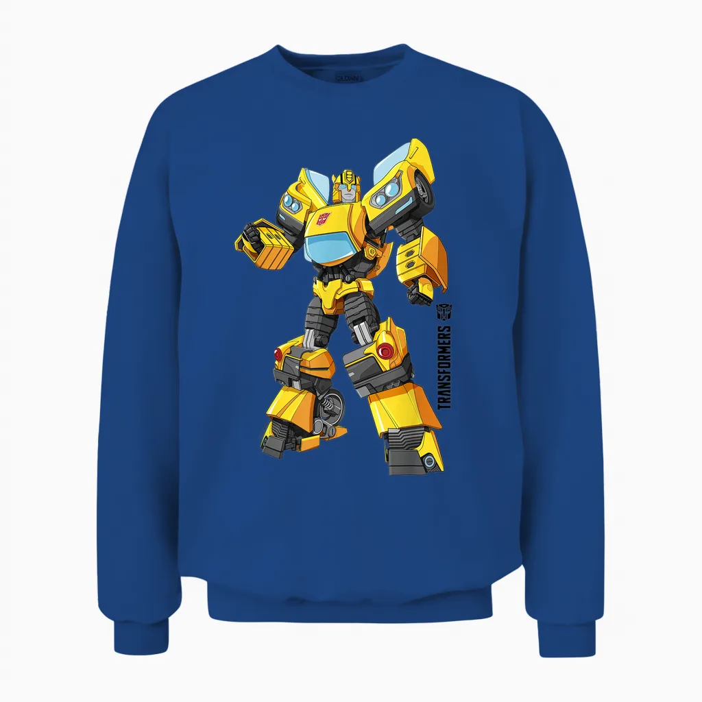 Transformers Bumblebee Autobots Epic Pose Logo T-Shirt, Blue Unisex Sweatshirt in Royal