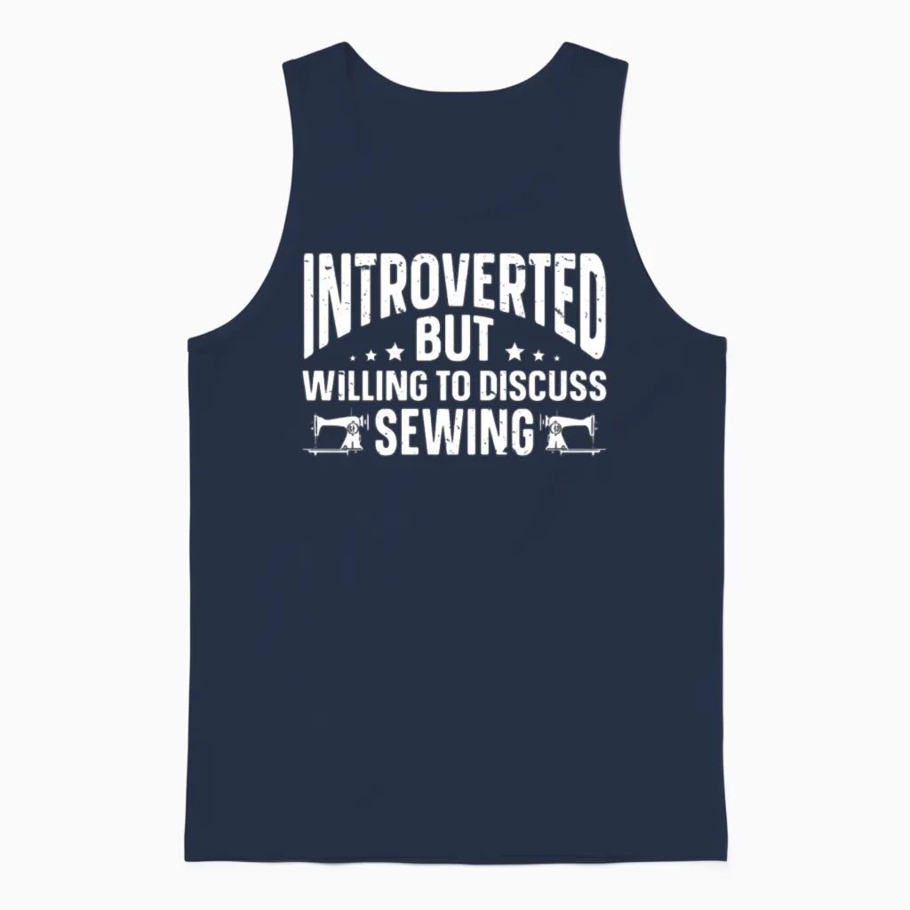 Funny Introvert Gifts Unisex Tank Top in Navy