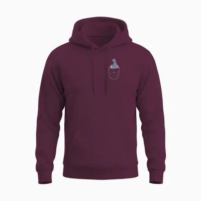 Pigeon Taubenschlag Bird Animal Lover Chest Pocket T-Shirt, Black Unisex Hoodie - Maroon