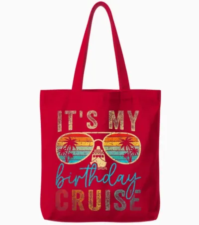 Family Birthday Cruising Sunglasses It's My Birthday Cruise Tote Bags - Red
