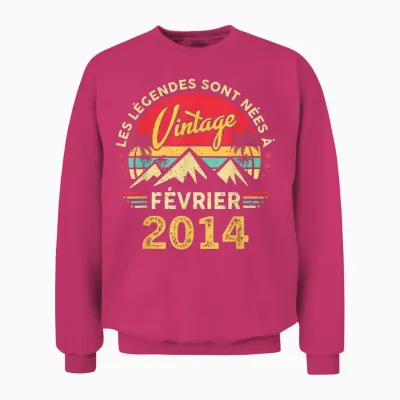 Les Legéndes Sont Neés Février 2014 12e Anniversaire Unisex Sweatshirt - Heliconia