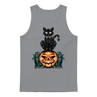 Funny Cat Halloween Unisex Tank Top - Sport Grey – 1