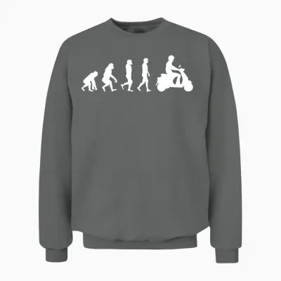 Scooter Rider Scootering Motorbike Moped Evolution Unisex Sweatshirt - Graphite Heather