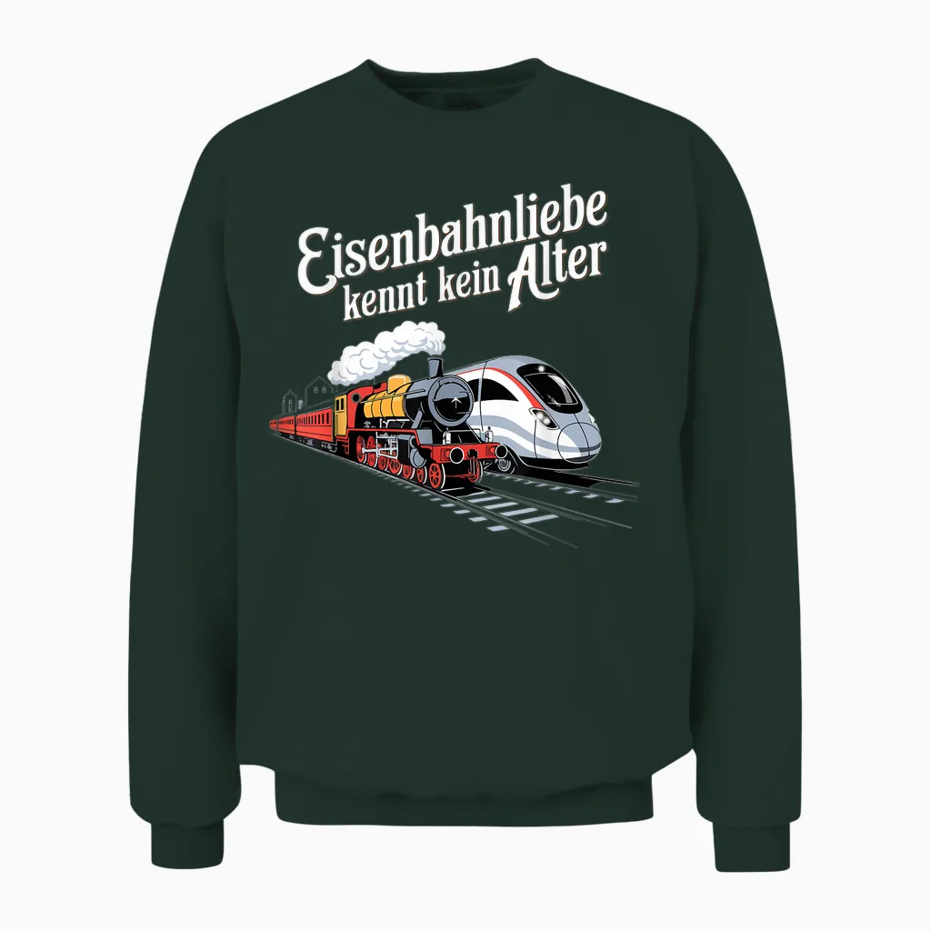 Model Railway Saying "eisenbahn Liebe Damplok Modellbau T-Shirt, Black Unisex Sweatshirt in Forest