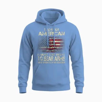 American - I Have the Right to Bear Arms Unisex Hoodie - Carolina Blue