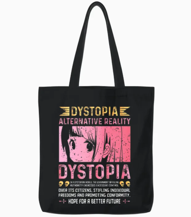 Dystopia Alternative Reality in Dystopian World Tote Bags in Black