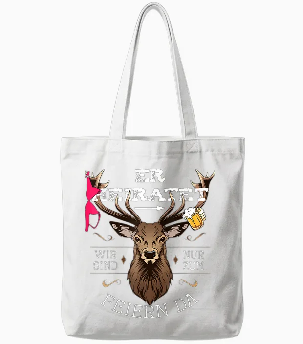 Jga T-Shirt Männer Junggesellenabschied Polterer Poltern Tote Bags in White