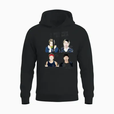 5 Seconds of Summer - Photo Scribble Unisex Hoodie - Black