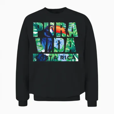Pura Vida Costa Rica | Mittelamerika Tukan | Urlaub Unisex Sweatshirt - Black