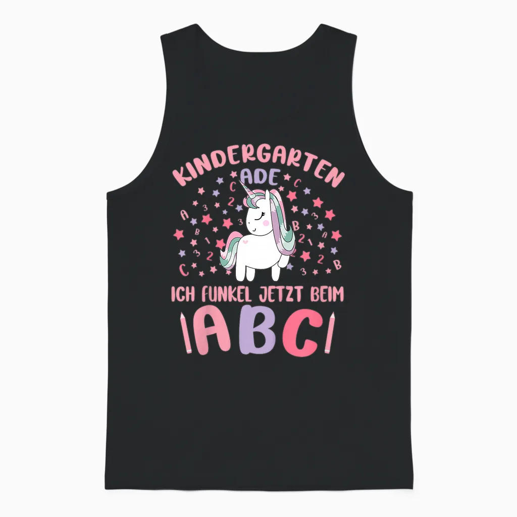 Kinder Bye Bye Kita Abgänger 2026 Mädchen Einhorn Absolventin Unisex Tank Top in Black