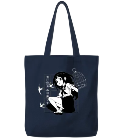 Retro-Chibi - Tote Bags - Navy
