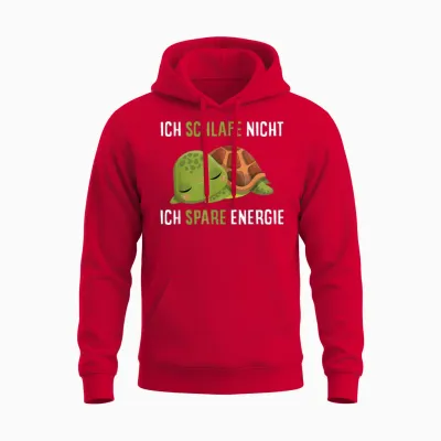 Ich Schlafe Nicht Ich Spare Energie Müde Schildkröte Schlaf Unisex Hoodie - Red