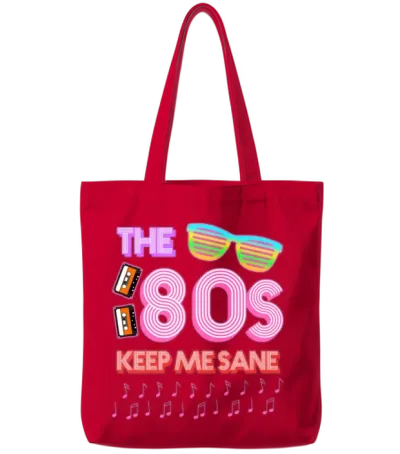 80s Retro 1980 Tote Bags - Red
