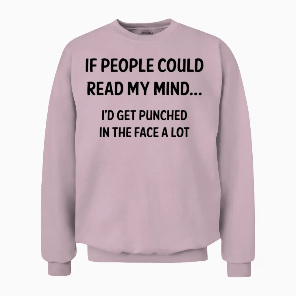 Read My Mind - Books & Reading Unisex Sweatshirt in Light Pink