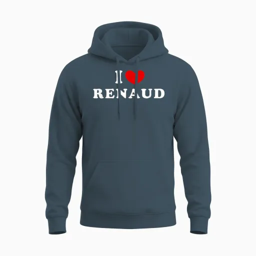 I Love Renaud, J'aime Renaud T-Shirt, Black, S Unisex Hoodie - Dark Heather