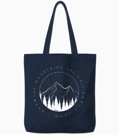 Berg T-Shirt Herren Berghemd Damen Klettern Berge Bergliebe Tote Bags - Navy