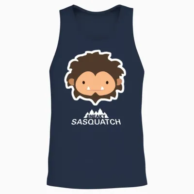 Sneaky Sasquatch Head Unisex Tank Top - Navy