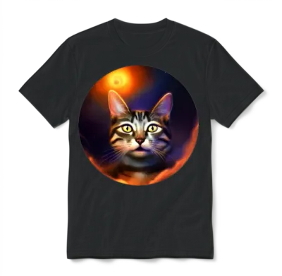 Funny Catstronaut Unisex T-Shirt - Black