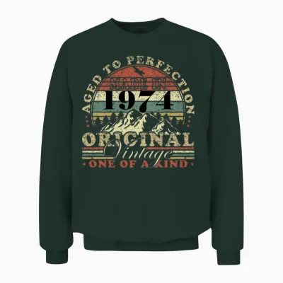 50th Birthday Vintage 1974 50 Years Unisex Sweatshirt - Forest