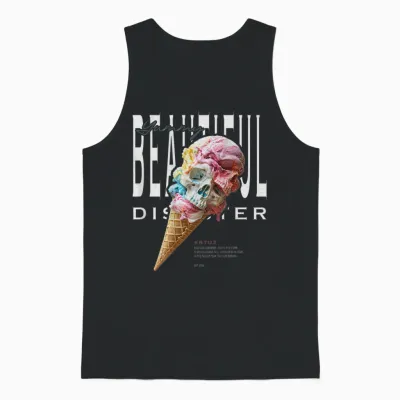 Urban Hip Hop Y2k Vintage Retro Backprint Streetwear Ice Unisex Tank Top - Black