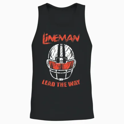 Linemen Lead the Way Lineman and Athlete Gift Unisex Tank Top - Black