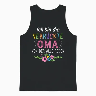 Oma Geschenke Für Großmütter Großmutter Verrückte Oma Damen T-Shirt Schwarz Xs Klassisch V-Neck Kurzarm T-Shirt Mit Abgerundeter Manschette Unisex Tank Top - Black