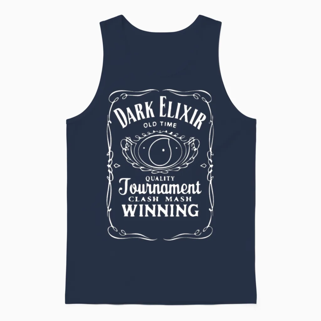 New Popular Dark Elixir Clash of Clans Quote Coc Unisex Tank Top in Navy