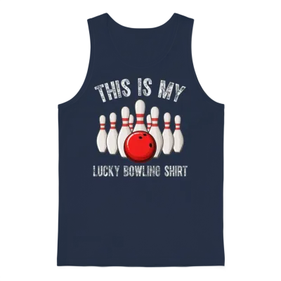 Funny Lucky Bowling Team Vintage Retro Unisex Tank Top - Navy
