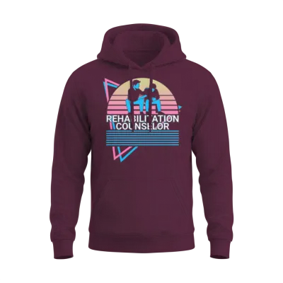 Rehabilitation Counselor Retro Unisex Hoodie - Maroon