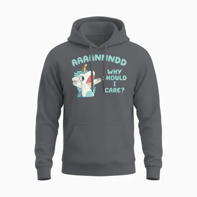 Unicorn Aaaannndd Why Should I Care Unisex Hoodie - Charcoal