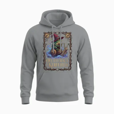 Off to Cause a Kerfuffle Witchy Frog Wizard Snail Meme Humor Unisex Hoodie - Sport Grey