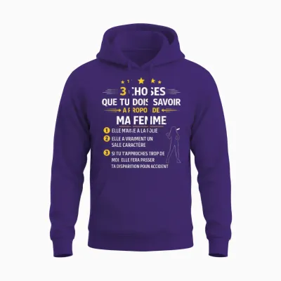 Gift for Husband Lover Boyfriend Humour Couple Unisex Hoodie - Purple