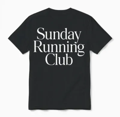 Sunday Running Club X Jogger Jogging Runner Fitness Gym Back Unisex T-Shirt - Black