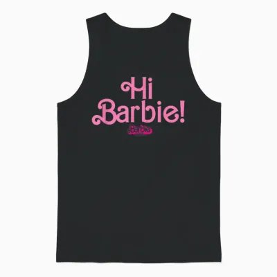Barbie the Movie - Hello Barbie! T-Shirt, Black Unisex Tank Top - Black