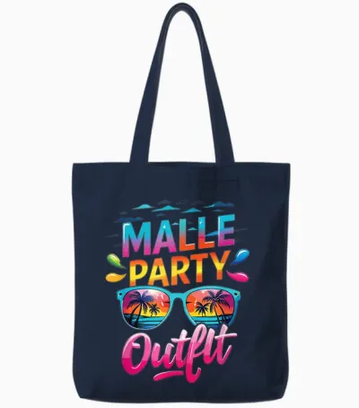 Malle Party Group Shirt Mallorca Outfit Women's Men's Party Tote Bags - Navy