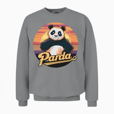 Funny Panda Retro Vintage Unisex Sweatshirt - Sport Grey