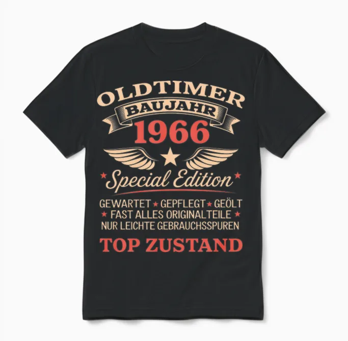 60. Geburtstag Mann Frau 60 Jahre Deko 1966 Geschenk Lustig Unisex T-Shirt in Black